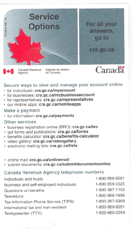 May Christensen Info Canada Revenue Agency Number Ontario